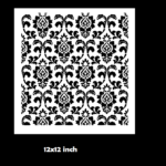 Background damask Stencil 12 x12 inch - H012